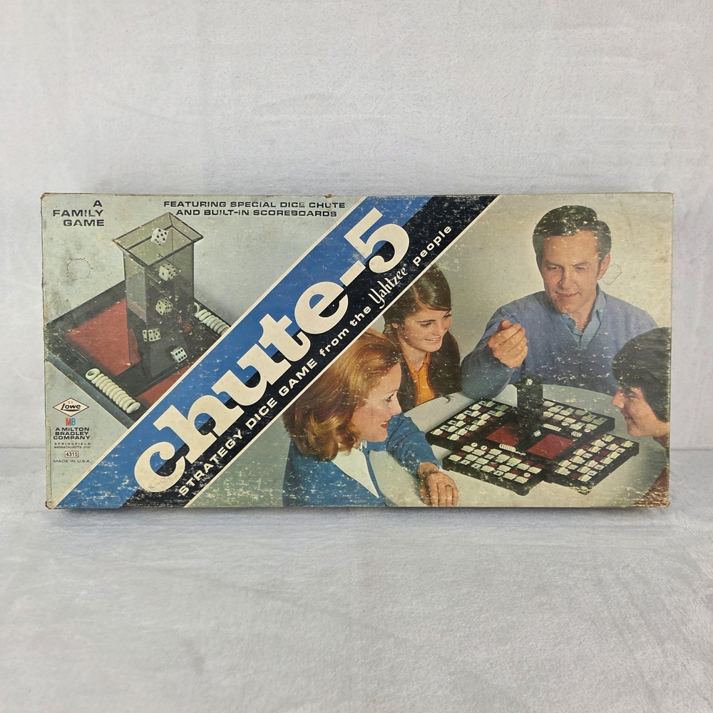 Vintage 1973 Chute-5 Strategy Dice Game Milton Bradley E.S. Lowe Yahtzee
